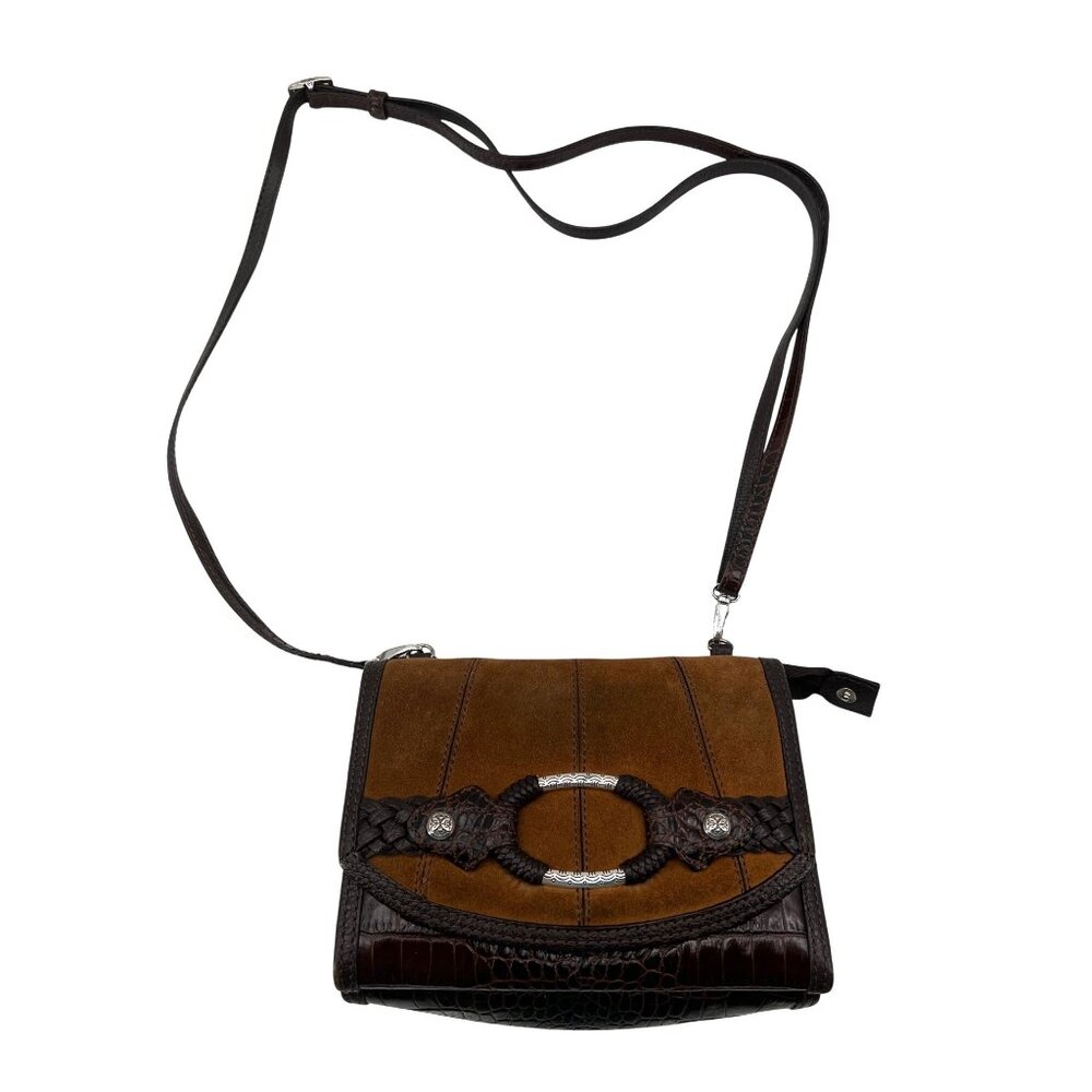 Brighton Savannah Suede &‎ Leather Wallet Organizer Crossbody